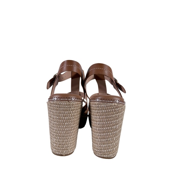 Womens Cole Haan Cloud All Day Wedge Honey Brown Leather Size 7.5 M 4 inch heel - Picture 2 of 12